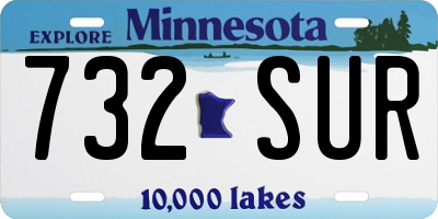 MN license plate 732SUR