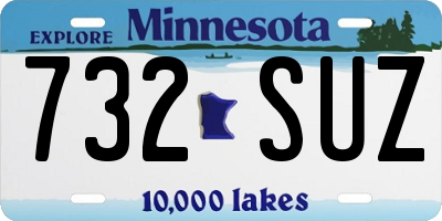 MN license plate 732SUZ