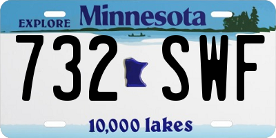 MN license plate 732SWF