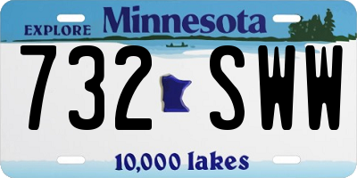 MN license plate 732SWW