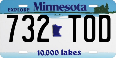 MN license plate 732TOD