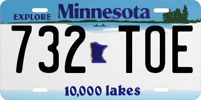 MN license plate 732TOE
