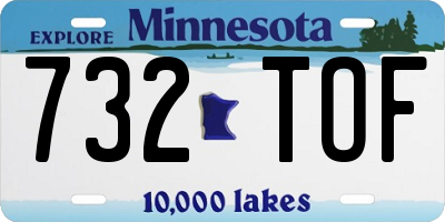 MN license plate 732TOF