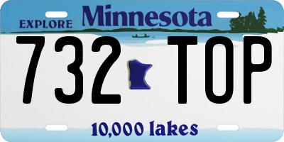 MN license plate 732TOP
