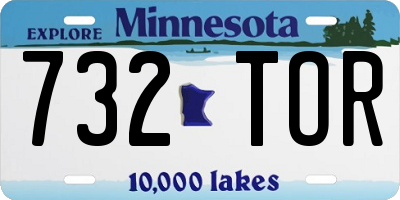 MN license plate 732TOR