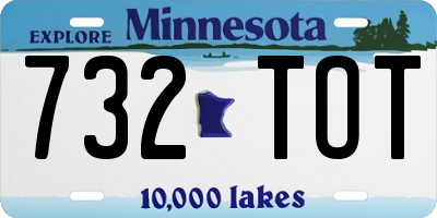 MN license plate 732TOT