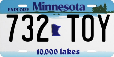 MN license plate 732TOY