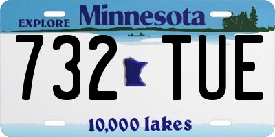 MN license plate 732TUE