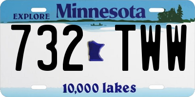 MN license plate 732TWW