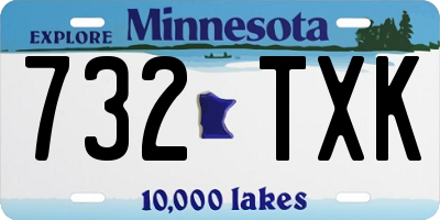 MN license plate 732TXK