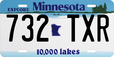 MN license plate 732TXR
