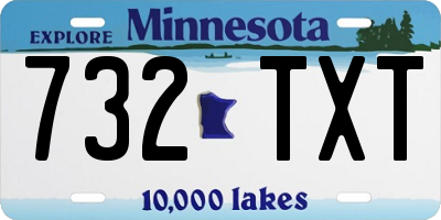 MN license plate 732TXT
