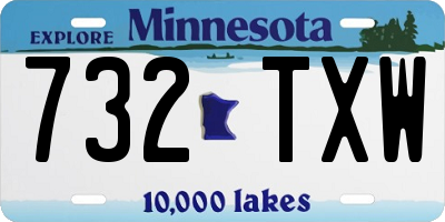 MN license plate 732TXW
