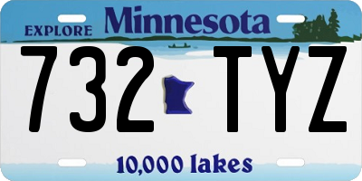 MN license plate 732TYZ