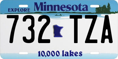 MN license plate 732TZA