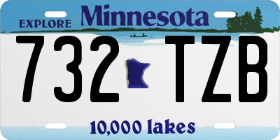 MN license plate 732TZB