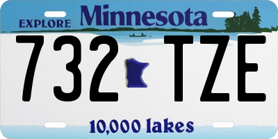 MN license plate 732TZE