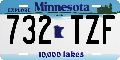 MN license plate 732TZF