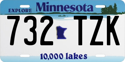 MN license plate 732TZK