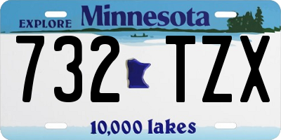 MN license plate 732TZX