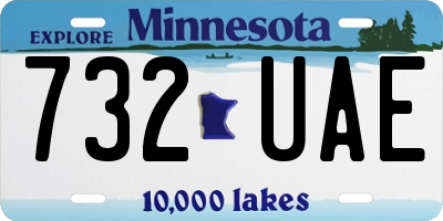 MN license plate 732UAE