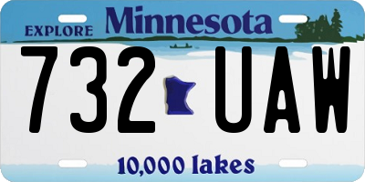 MN license plate 732UAW