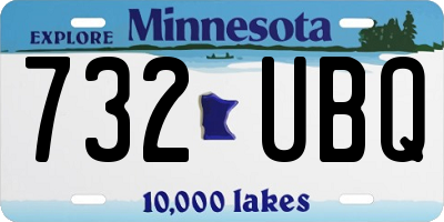 MN license plate 732UBQ