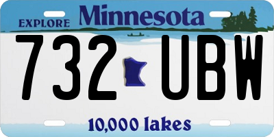 MN license plate 732UBW