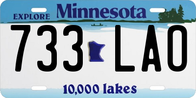 MN license plate 733LAO