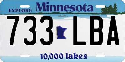 MN license plate 733LBA