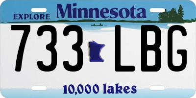 MN license plate 733LBG