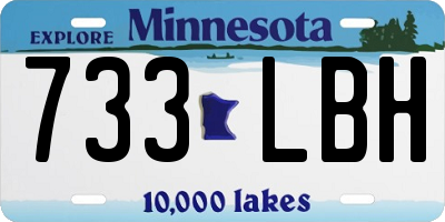 MN license plate 733LBH