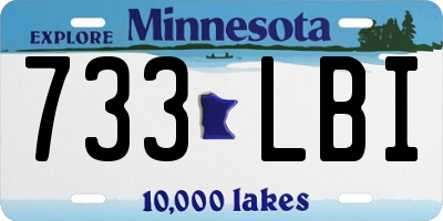 MN license plate 733LBI