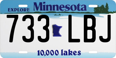 MN license plate 733LBJ