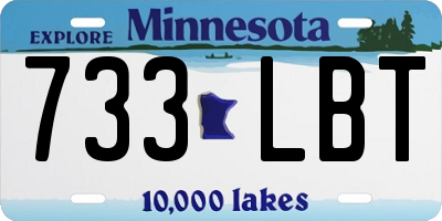 MN license plate 733LBT