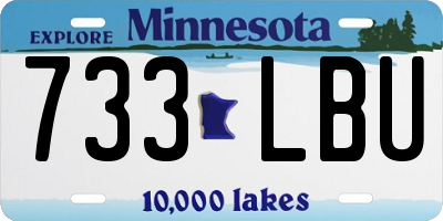 MN license plate 733LBU