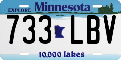 MN license plate 733LBV