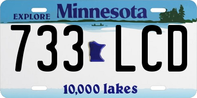 MN license plate 733LCD