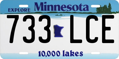 MN license plate 733LCE