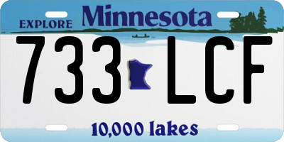 MN license plate 733LCF