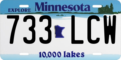 MN license plate 733LCW