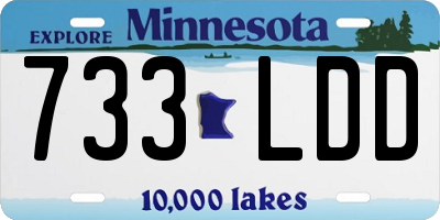 MN license plate 733LDD
