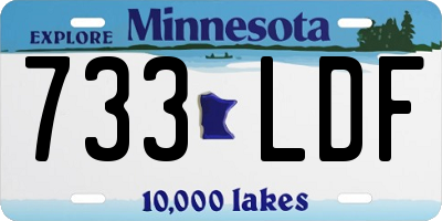 MN license plate 733LDF