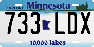 MN license plate 733LDX