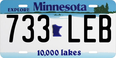 MN license plate 733LEB