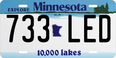 MN license plate 733LED