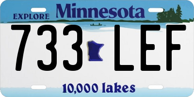 MN license plate 733LEF