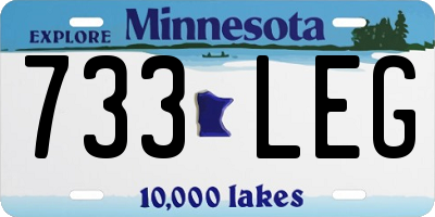 MN license plate 733LEG