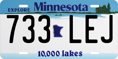 MN license plate 733LEJ