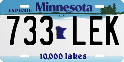 MN license plate 733LEK
